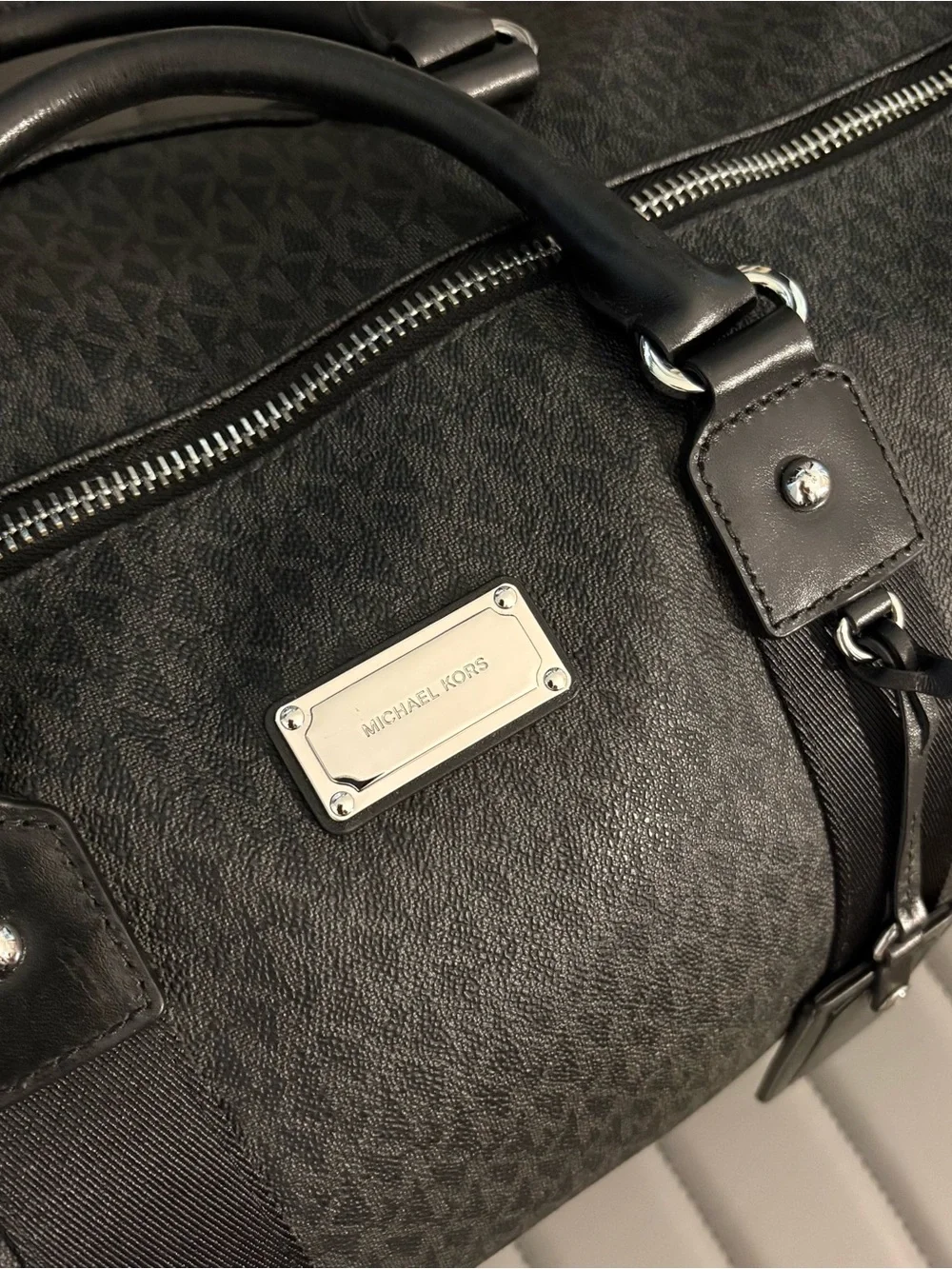 Michael Kors Black/Grey Logo Duffel Bag